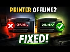 How-To Fix Printer Offline Message youtube video