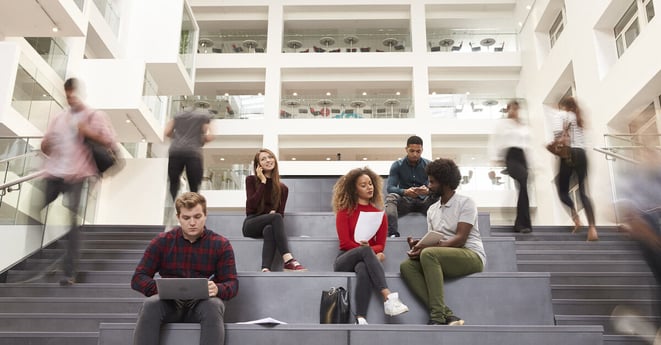 Interior Of Busy University Campus Building With Students